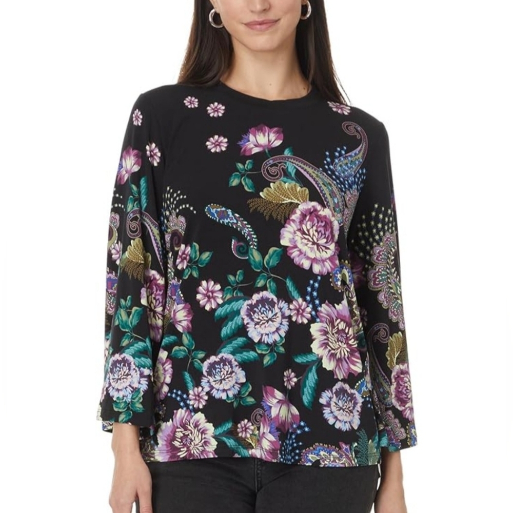New! Johnny Was The Jane Favorite Kimono Sleeve Tee Camino Sera, Long Sleeves